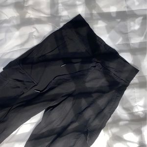 BLACK CROPPED TRACK PANTS SIZE S